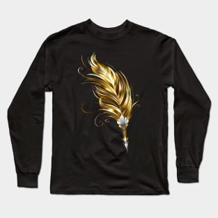 Gold feather pen Long Sleeve T-Shirt